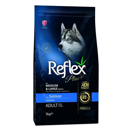 Cухий корм Reflex Plus Adult Dog Food with Salmon for Medium & Large Breeds для собак середніх та великих порід з лососем 3 кг (RFX-106)