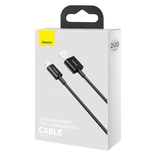 Кабель Baseus USB Cable to Lightning Superior Series 2.4A 2m Black (CALYS-C01) фото 6