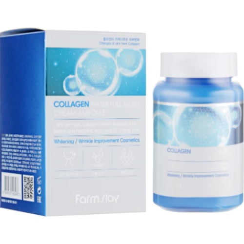 FarmStay Collagen Water Full Moist Cream Ampoule Зволожуючий крем-сироватка з колагеном 250 ml
