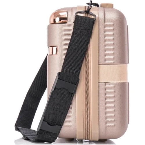 Бьюті-кейс Semi Line 16L Champagne шампань (T5666-2): Тип ручки Со съемным ремнем, Плечевой ремень, Короткая ручка
