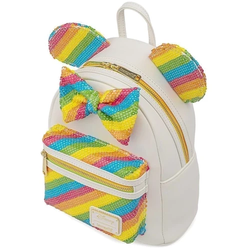 Рюкзак Loungefly Disney - Minnie Mouse Sequined Rainbow Mini Backpack (WDBK1659): Корпус рюкзака Мягкий