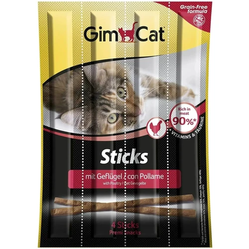 Ласощі для котів GimCat М'ясні палички з м'ясом птиці 4 шт. (4002064420806)