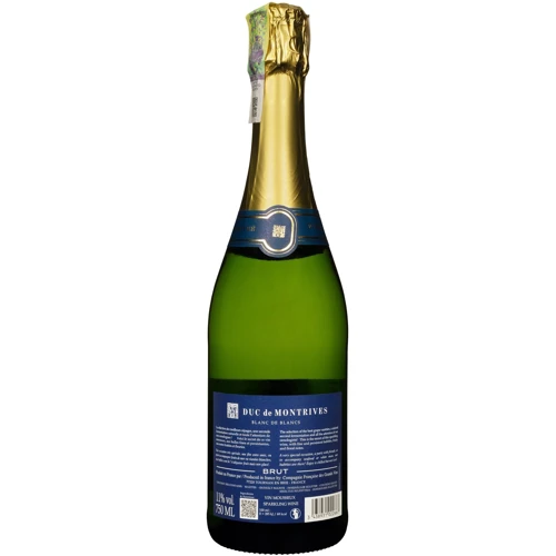 Вино игристое Duc de Montrives Blanc de Blancs Brut белое сухое 0.75 л (FSH_3438931022667): Объем, л 0.75