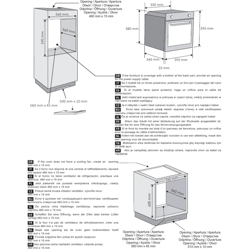 Духовой шкаф электрический Candy FCP645W: Объем, л 65