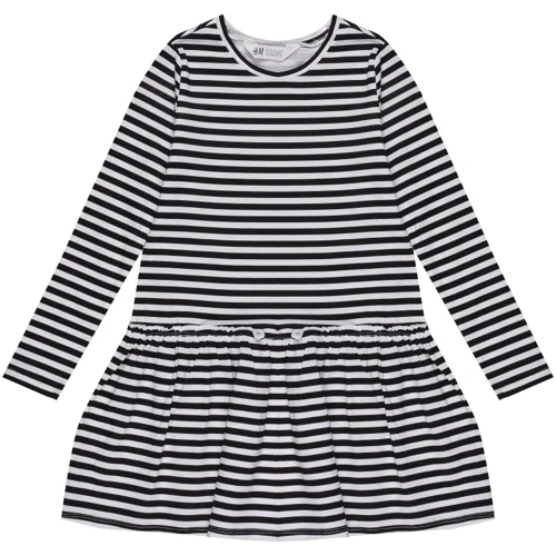 Платье H&M 629485 122-128 см черно-белое