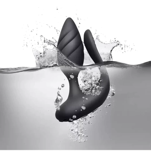 Анально-вагінальний вібратор для пар Rocks Off Cocktail Black, пульт ДУ