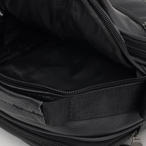 Чоловічі сумки через плече Borsa Leather чорна (K16685-3-black): Фактура Матовая, Зернистая