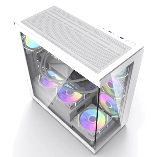 Корпус DarkFlash DS9000 White: Материал передней панели закаленное стекло