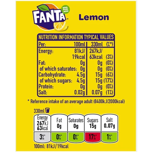 Напиток газированный Fanta Lemon 330 ml