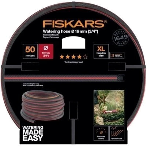 Шланг для полива Fiskars 19 мм (3/4"), 50 м Q4 1027111: Тип шланг садовый