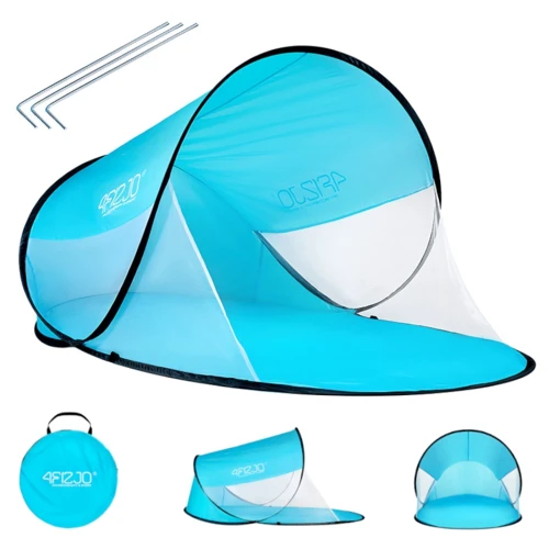 Палатка 4FIZJO Pop Up пляжная бело-голубая 120 x 190 см (4FJ0223)
