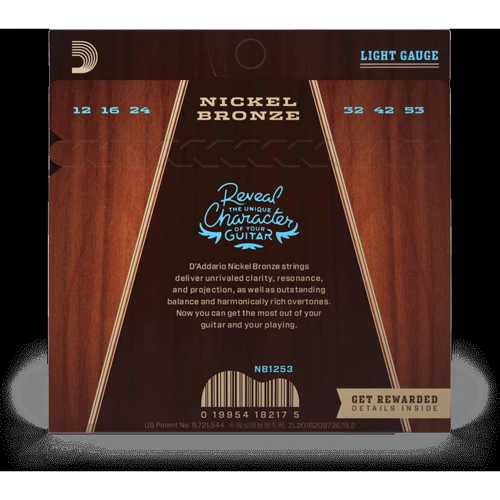 Струна для гитар Струны для акустической гитары D&ADDARIO NB1253: В комплекте Набор из 6 струн