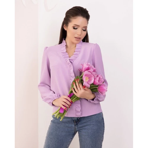 Блуза ISSA PLUS SA-184 42 фиолетовая с длинным рукавом