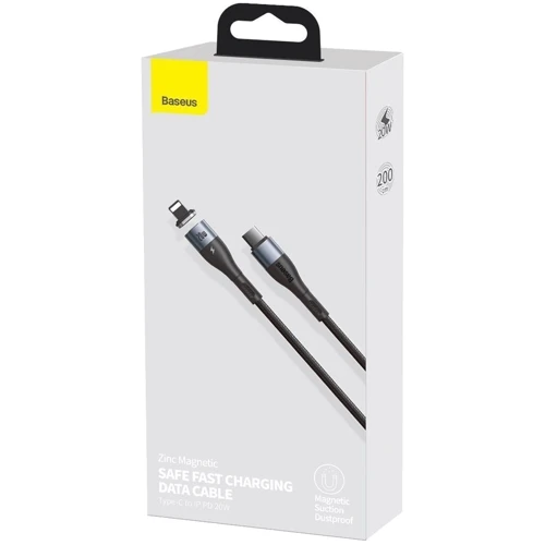 Кабель Baseus Cable USB-C to Lightning Zinc Magnetic Safe Fast Charging PD 20W 2m Black (CATLXC-A01) фото 8