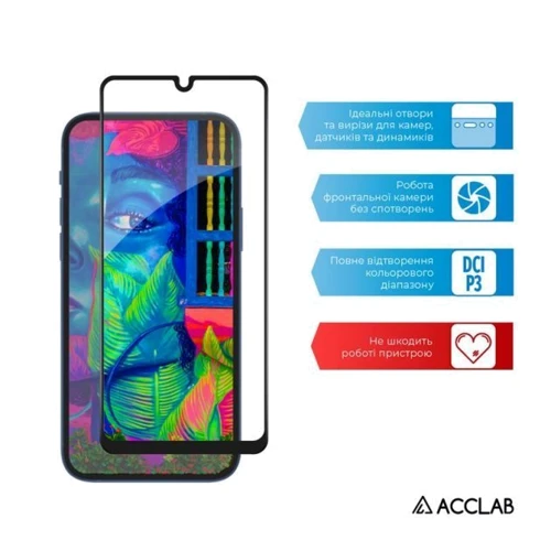 Аксесуар для смартфона ACCLAB Tempered Glass Full Glue Black для Samsung A225 Galaxy M22/M325 Galaxy M32: Колір черный