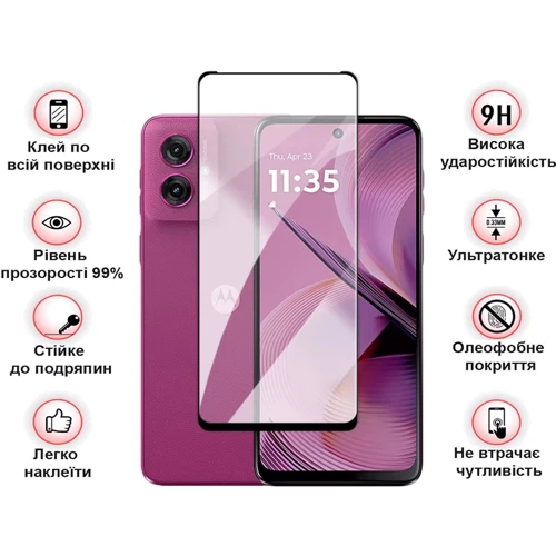 BeCover Tempered Glass Black for Motorola G05 (713413)