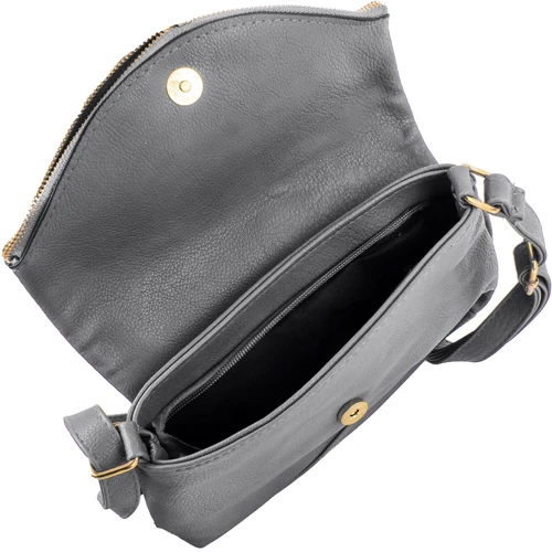Женская сумка почтальонка Valiria Fashion серая (ODA5903-9): Фактура Матовая, Зернистая