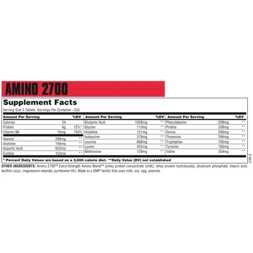 Аминокислота для спорта Universal Nutrition Amino 2700 350 tabs: Тип Комплексные
