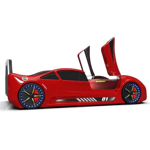 Детская кровать машина Lamborghini красная: Опускающаяся стенка Нет