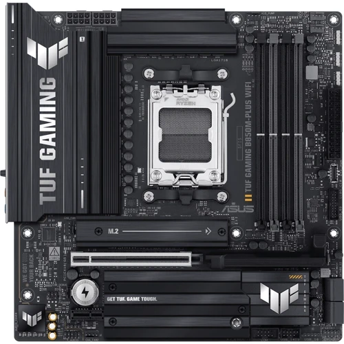 ASUS TUF GAMING B850M-PLUS WIFI UA: Разъемы на задней панели Ethernet RJ-45, DisplayPort, HDMI, USB 2.0, USB 3.2 Gen 1, USB 3.2 Gen 2, USB Type-C