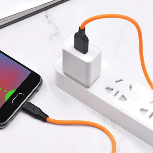 Кабель Hoco USB Cable to MicroUSB X21 2.4A 1m Black/Orange: Длина 1 м