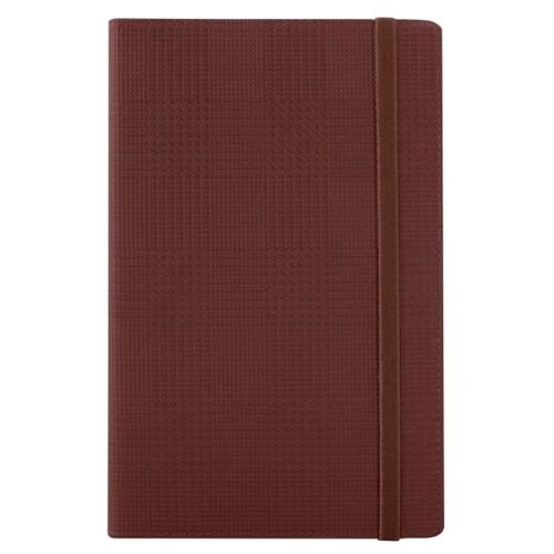 Деловая записная книжка, GLEN, белая, нелинованный блок, на резинке, мягкая обложка, коричневая (O20809-07)