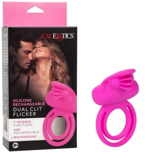 Эрекционное кольцо со стимулятором клитора CalExotics Dual Clit Flicker Enhancer