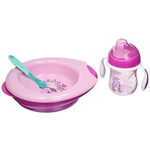 Набір дитячого посуду Chicco Meal Set 6 м+ рожевий (16200.11)
