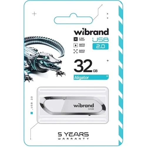 USB-флешка Wibrand 32Gb Aligator USB 2.0 White (WI2.0/AL32U7W): Стандарт USB USB 2.0