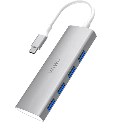 Адаптер WIWU Adapter Alpha 440 USB-C to 4xUSB Silver