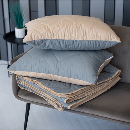 Покривало Sonex Bora Bora двостороннє 220x240 см + наволочка 50x70 см (2 шт.) коричневий/сірий (SO102399)