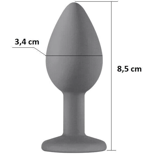 Силиконовая анальная пробка с кристаллом Purple Silicone Sapphire (размер M)