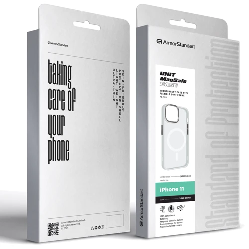 Чохол для iPhone ArmorStandart Unit MagSafe Case Matte Clear Silver для iPhone 11 (ARM74847) фото 5
