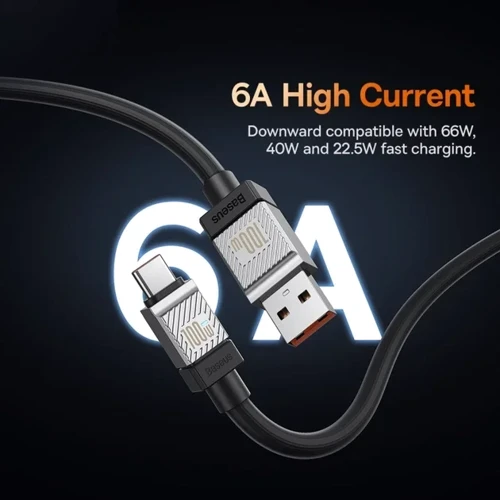 Кабель Baseus USB Cable to USB-C CoolPlay Series Fast Charging 100W 1m Black (CAKW000601) фото 7