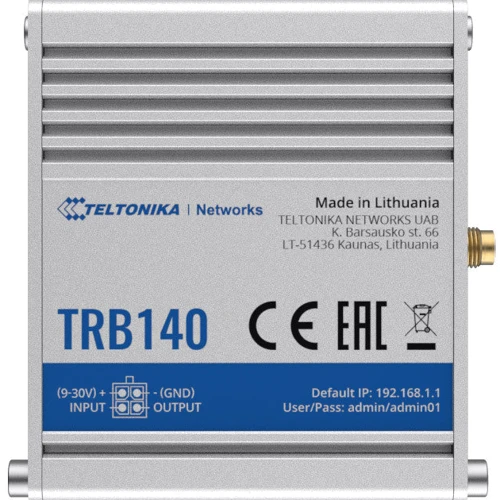Маршрутизатор Wi-Fi Teltonika TRB140 (TRB140003000): Количество LAN портов Нет