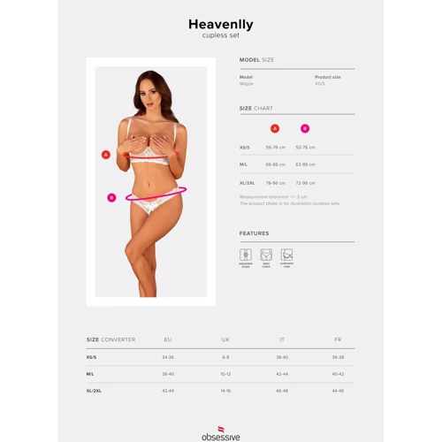 Соблазнительный комплект Obsessive Heavenlly White XS/S