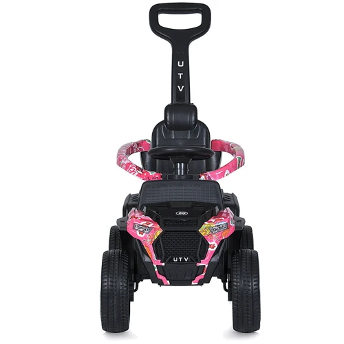 Детский электромобиль-толокар 2в1 Bambi Квадроцикл розовый (M 5732EBLR-8)