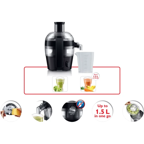 Соковичавниця Philips HR1832/02: Колір чорний