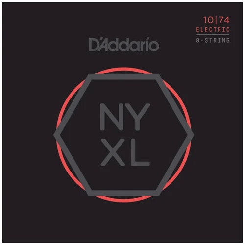 Струна для гитар Струны D`ADDARIO NYXL1074 NYXL LIGHT TOP / HEAVY BOTTOM 8-STRING 10-74