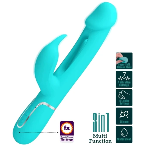 Вибратор 3в1 LYBAILE Pretty Love Twinkled Tenderness Kampas Turquoise (BW-500025-1)