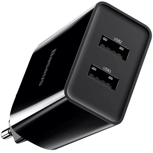 Зарядний пристрій Baseus USB Wall Charger Speed Mini 2xUSB 2.1A 10.5W Black (CCFS-R01): Тип мережеве