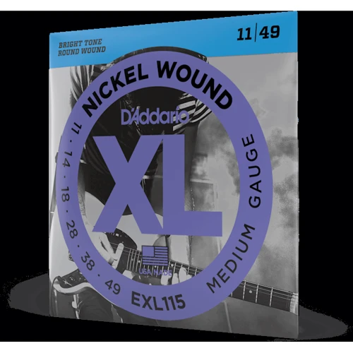 Струна для гитар Струны для электрогитар D'ADDARIO EXL115 XL NICKEL WOUND MEDIUM (11-49): Тип Комплект струн