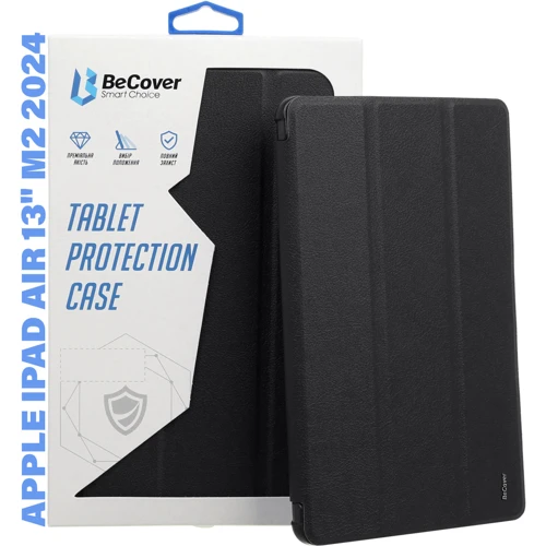 Аксесуар для iPad BeCover Tri Fold Soft TPU with Pencil mount Black for iPad Air 13 (2024 / 2025) (711466): Колір чорний