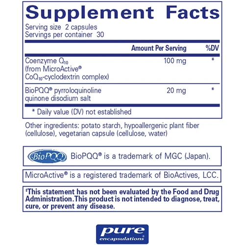 Pure Encapsulations SR-CoQ10 with PQQ 60 caps SR-Коэнзим Q10 c пирролохинолинхиноном (PE-01265): Тип Коэнзим