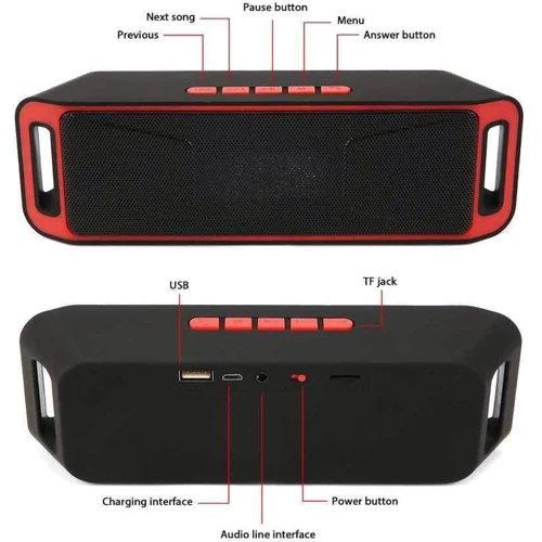 Bluetooth Колонка Music Megabass A2dp Stereo SC-208 Red фото 4