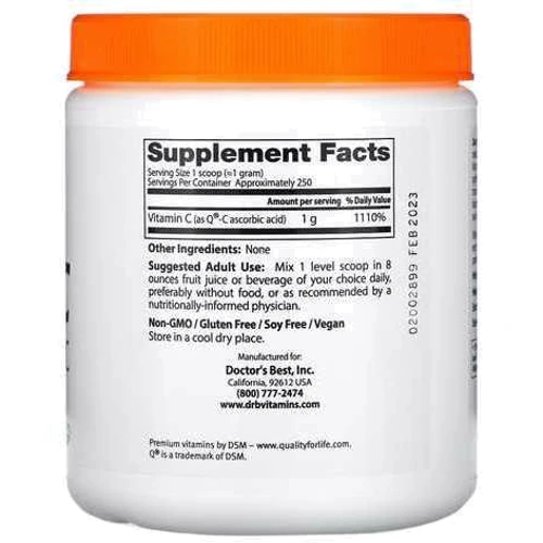 Doctor's Best Pure Vitamin C Вітамін С 250 грам: Тип вітамін C
