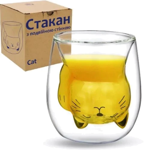 Стакан с двойной стенкой S&T Cat 190 мл (202-41)