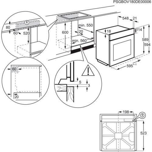 Духова шафа електрична Zanussi OPZB2300R: Об'єм, л 72