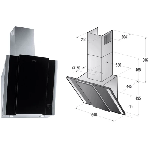 Вытяжка Gorenje DVG6565KR: Тип воздухоочистителя Рециркуляция, Отвод
