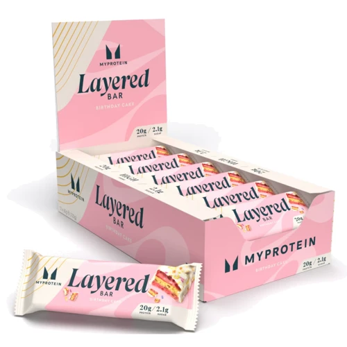 Протеиновые батончики MyProtein Layered Bar 12x60g Vanilla Birthday Cake